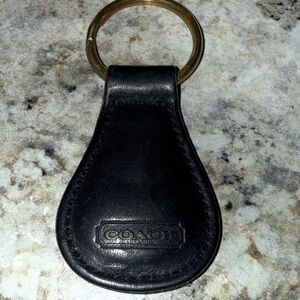 Coach Black Leather Keychain